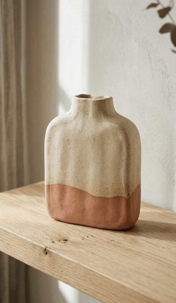 Two-Tone Clay Slab Vase Design