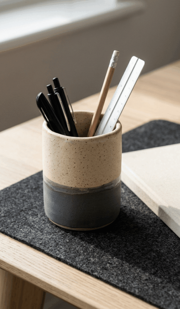Two-Tone Modern Clay Pen Holder