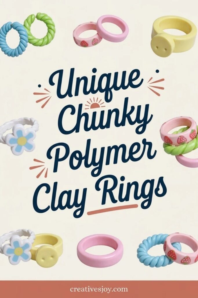 Unique Chunky Polymer Clay Rings