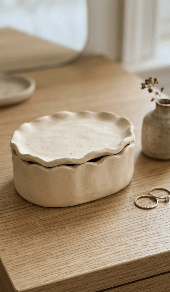 Wavy Edge Clay Trinket Box