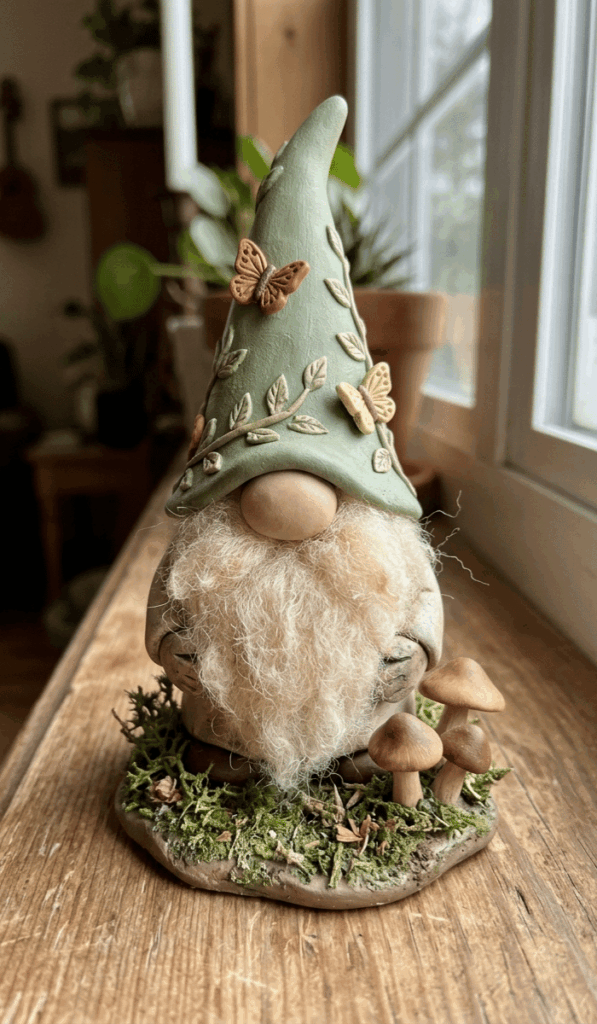 Whimsical Woodland Fairy Clay Gnome